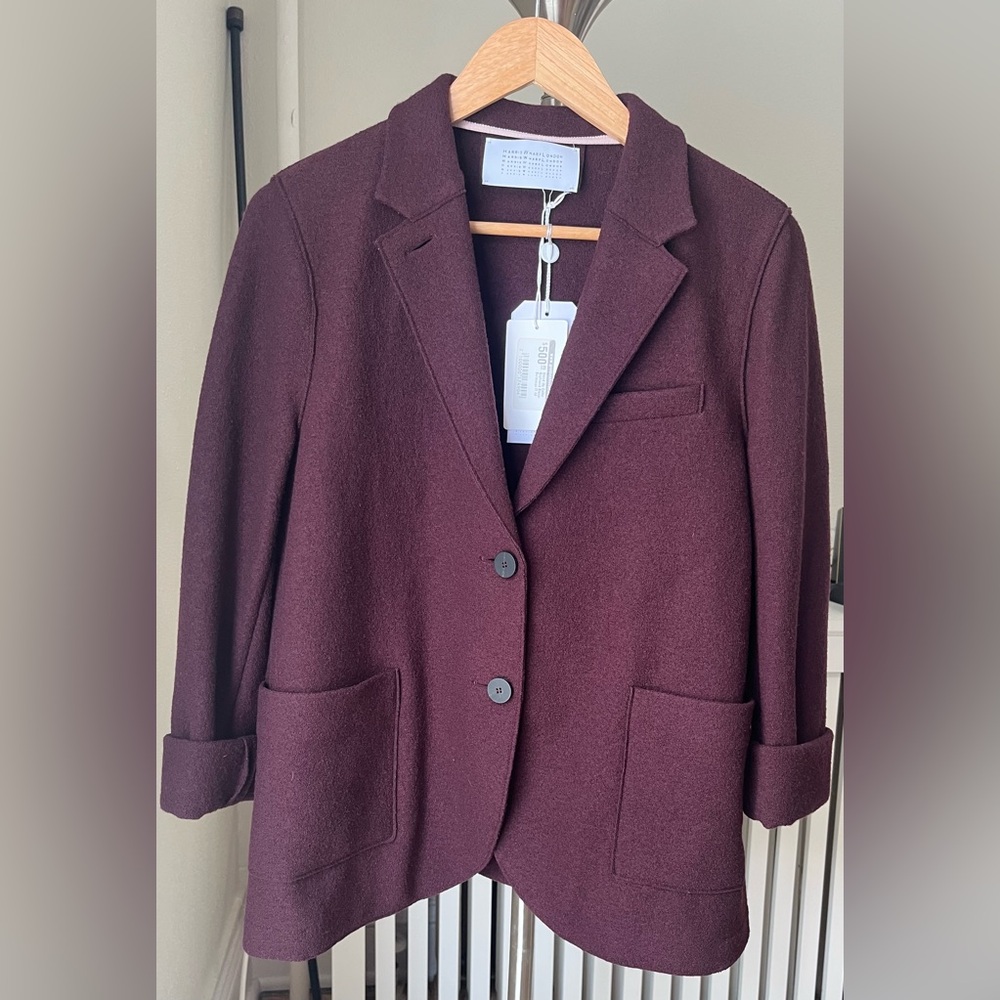 SOLD❤️Chic Burgundy Wool Blazer for Women